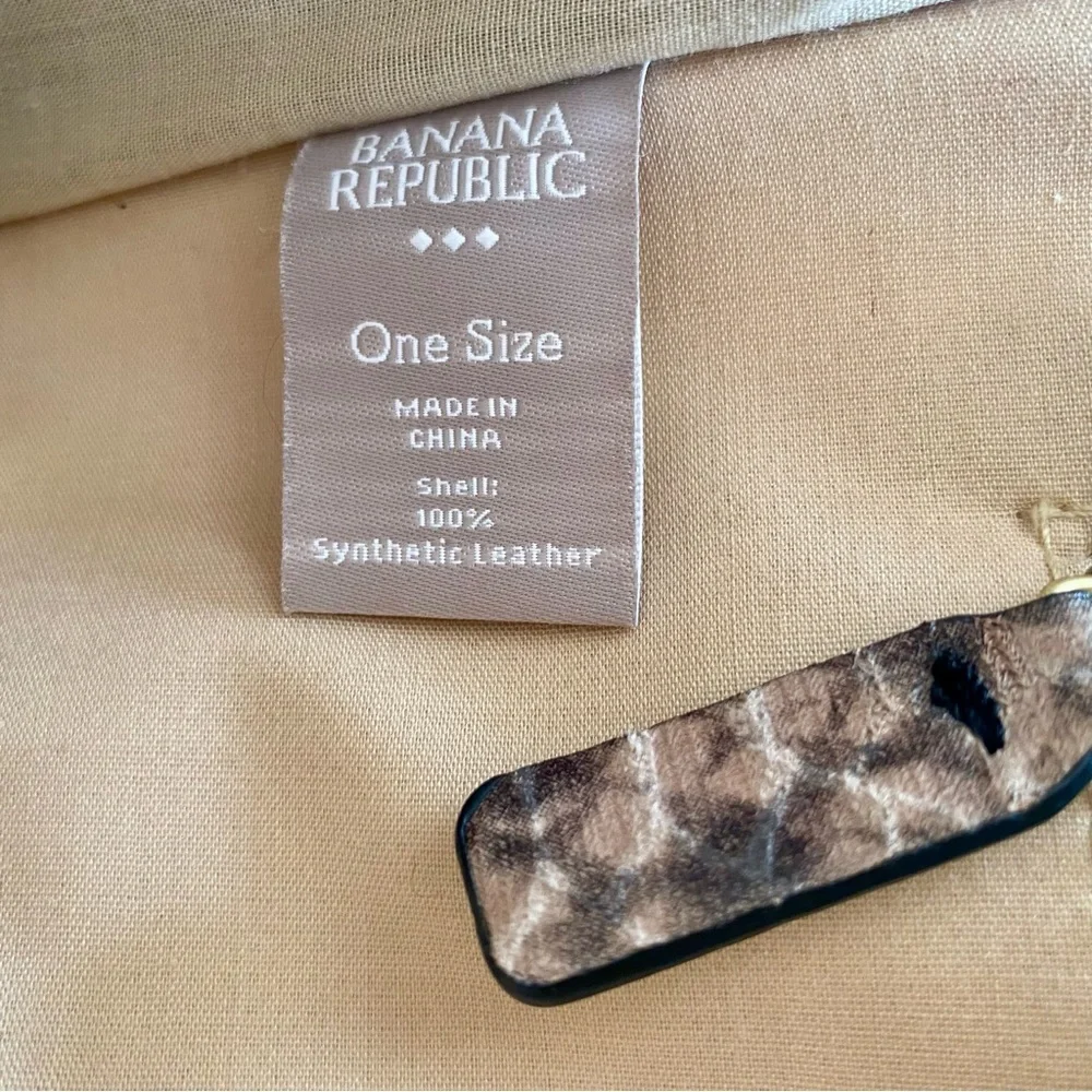 BANANA REPUBLIC Crossbody Shoulder Bag Snakeskin Pattern Gold Tone Hardware